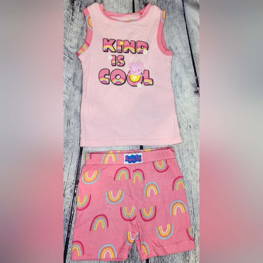 Komar Kids LLC, Pink with Peppa Pig design shorts with tank top pajamas, 3T